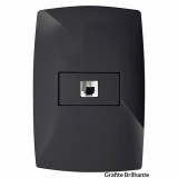 Conjunto Tomada RJ45 5E (REDE) - (HOME PRETO GRAFITE)